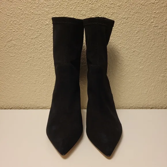 Cecelia New York Black &amp; Gold Emmie Pointed Toe Ankle Booties Size 9.5B