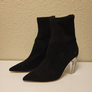 Cecelia New York Black &amp; Gold Emmie Pointed Toe Ankle Booties Size 9.5B