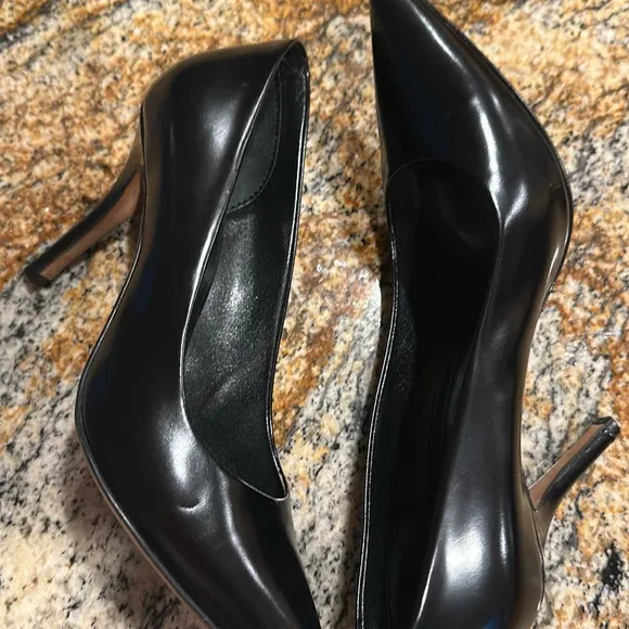 Celine Black Leather Pointed-Toe Heels