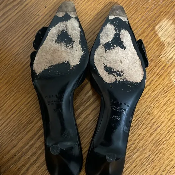 celine vintage black pointed toe mules 39