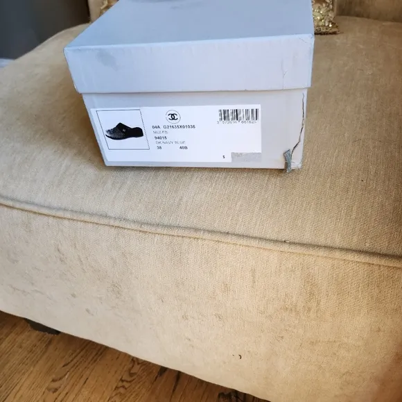 Chanel Mules Suede Navy Blue