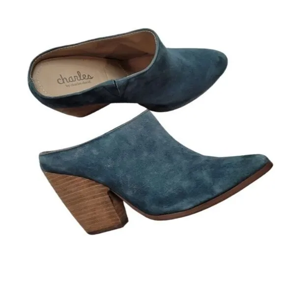 Charles by Charles David Suede Heeled Mules Size 6.5