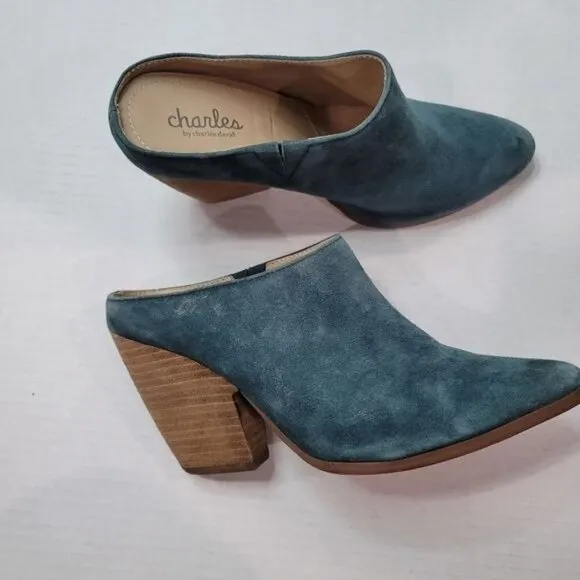 Charles by Charles David Suede Heeled Mules Size 6.5