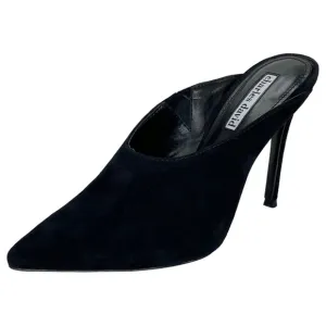 Charles David Carlyle Black Suede Womens Mules Pumps 6M