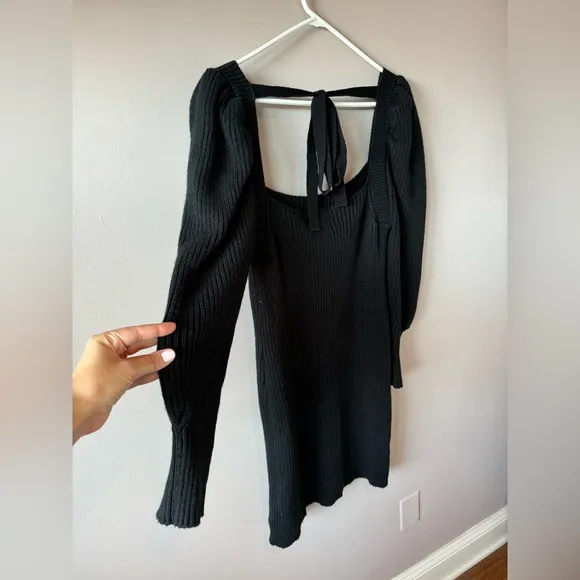 Charles Henry NWT Women’s Black Ribbed Long Sleeve‎ Sweater Dress Size Medium