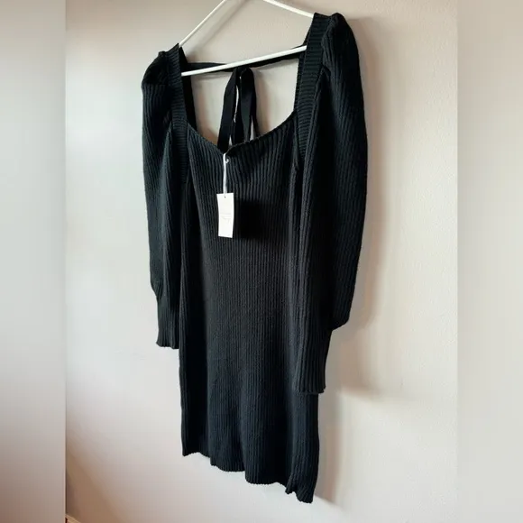 Charles Henry NWT Women’s Black Ribbed Long Sleeve‎ Sweater Dress Size Medium