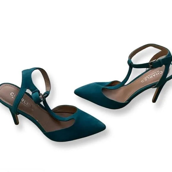 Charles David Aqua Suede Heels