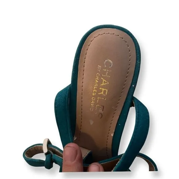 Charles David Aqua Suede Heels