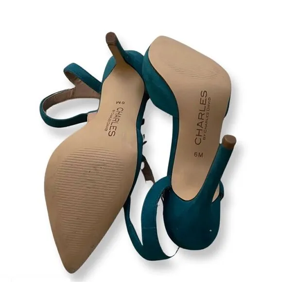 Charles David Aqua Suede Heels