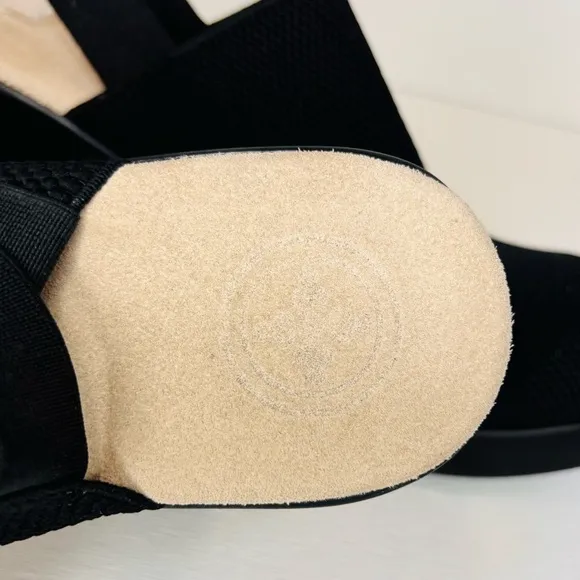 CHARLESTON SHOE CO Debi Black Platform Pumps Women's Sz 10 Block Heel Mules