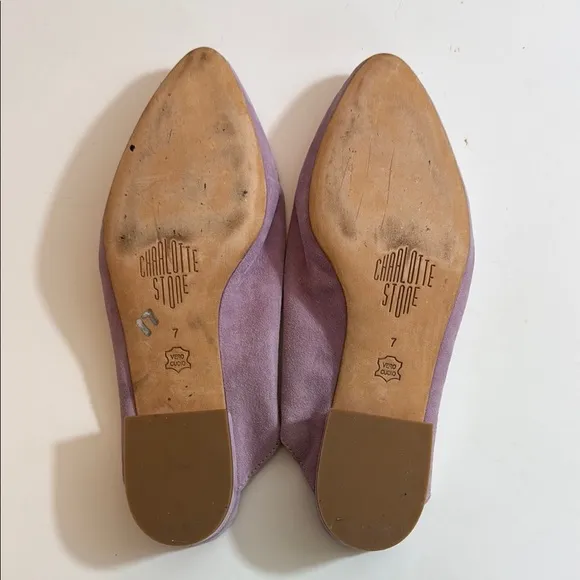 Charlotte Stone Lilac Suede Mules with Minimalist Design Size 7