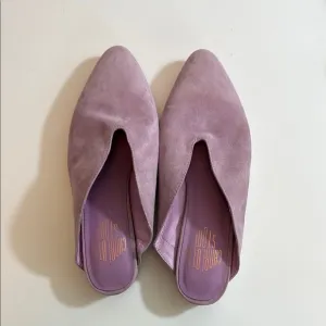 Charlotte Stone Lilac Suede Mules with Minimalist Design Size 7