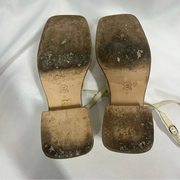 Chelsea Paris | Platform Chunky Off White Strappy Heels Women’s Size 39