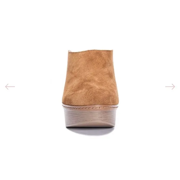 Chinese Laundry l 8 Florina Suede Leather Slip-On Boho Festival Platform Mules