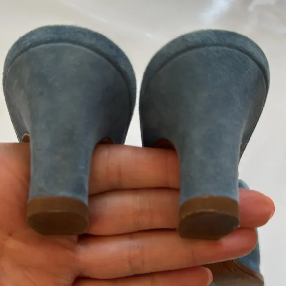 Chloé Oli 50mm suede mules - Blue size 37