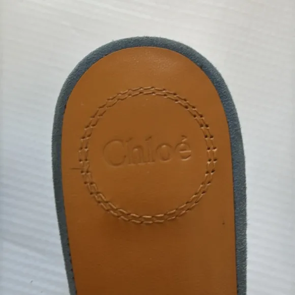 Chloé Oli 50mm suede mules - Blue size 37