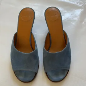 Chloé Oli 50mm suede mules - Blue size 37