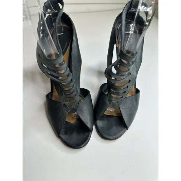 Chloe Saturina Calf Leather Strappy Women's Stiletto Heel Womens 40