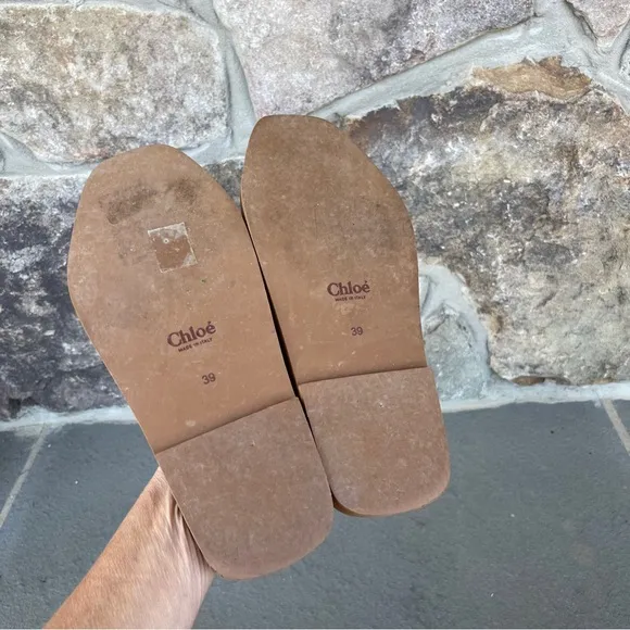 Chloe Woody Logo Slide Delicate Pink 39