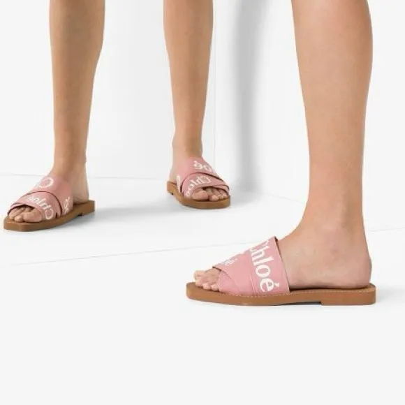 Chloe Woody Logo Slide Delicate Pink 39