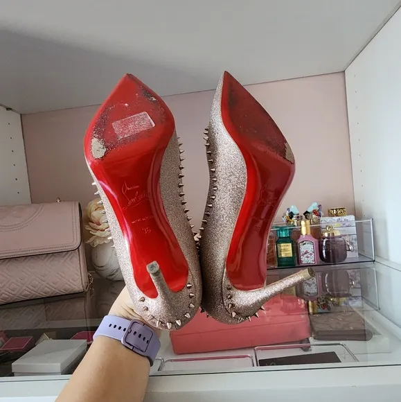 christian louboutin anjalina 85 glitter mini 36