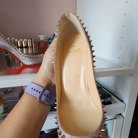 christian louboutin anjalina 85 glitter mini 36