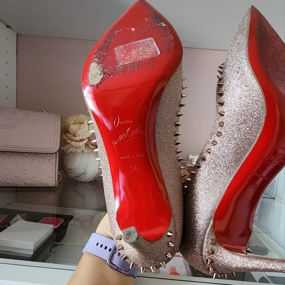 christian louboutin anjalina 85 glitter mini 36