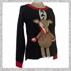 Christmas Sweater Luxury Holiday Reindeer Plush Toys Not So Ugly Size Small