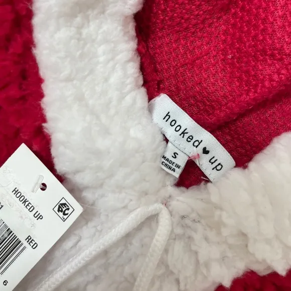Christmas Sweater Santa Glitter Sherpa Pullover Hoodie Mrs Claus Mrs Santa Claus