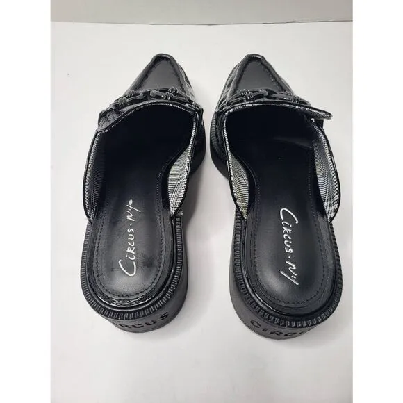 Circus by Sam Edelman Nancy Black Glossy Mules Black 7M  Pointed Toe