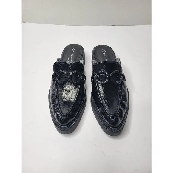 Circus by Sam Edelman Nancy Black Glossy Mules Black 7M  Pointed Toe