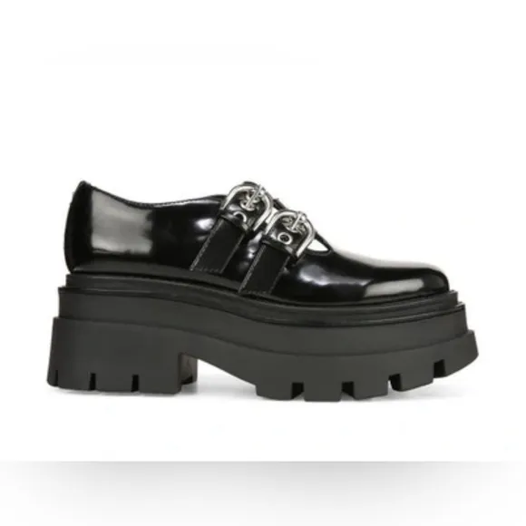 Circus NY By Sam Edelman Bryce Double Strap Mary Jane Shoe Black Shiny NIB 8.5