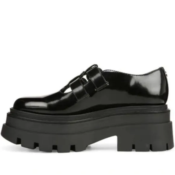 Circus NY By Sam Edelman Bryce Double Strap Mary Jane Shoe Black Shiny NIB 8.5