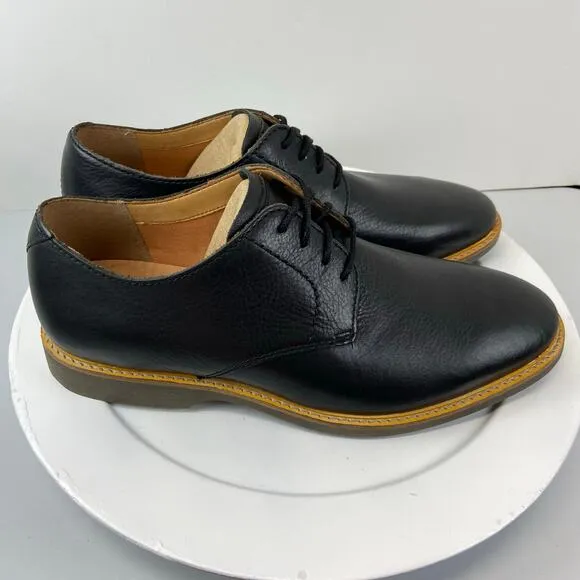 Clarks Atticus Lace Mens 8.5W Black Leather Oxfords Plain Toe Shoes