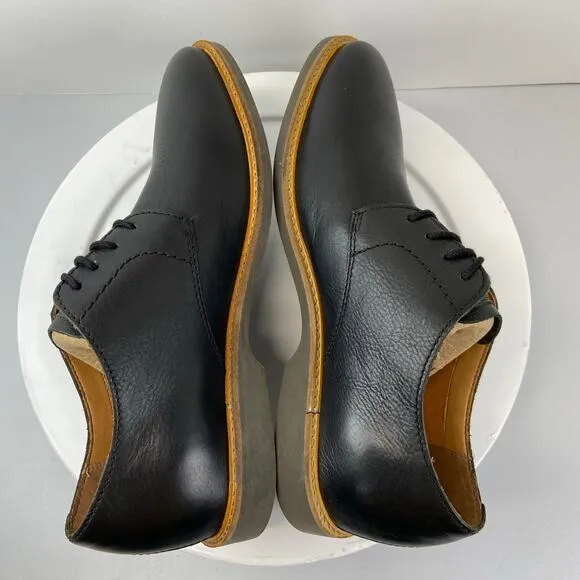 Clarks Atticus Lace Mens 8.5W Black Leather Oxfords Plain Toe Shoes