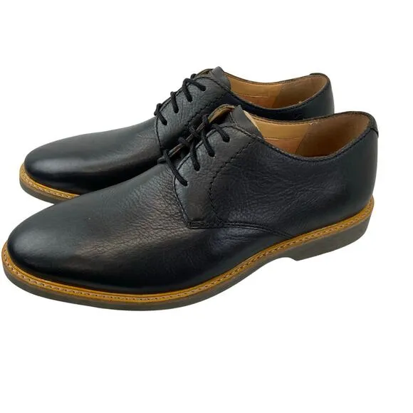 Clarks Atticus Lace Mens 8.5W Black Leather Oxfords Plain Toe Shoes