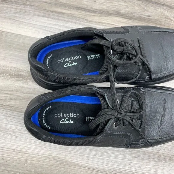 Clarks Bradley Vibe Oxfords Mens 11 M Black Dress Shoes Leather Lace Up Casual