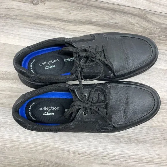 Clarks Bradley Vibe Oxfords Mens 11 M Black Dress Shoes Leather Lace Up Casual