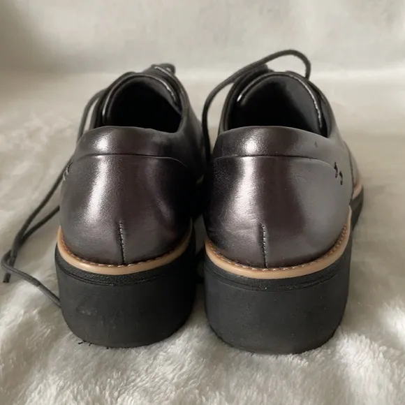 Clarks Gunmetal Gray Sharon Noel Wedge Oxfords
