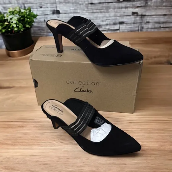 Clarks Illeana Gem Black Mules (BBT6)