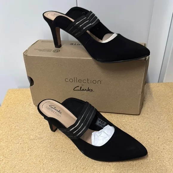 Clarks Illeana Gem Black Mules (BBT6)