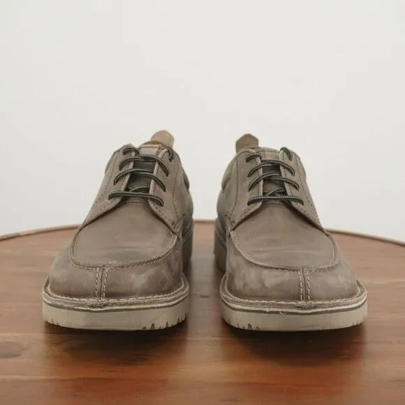 Clarks Mens Eastridge Moc Toe Oxfords Shoes Taupe Beige Leather Lace Up Sz 13M