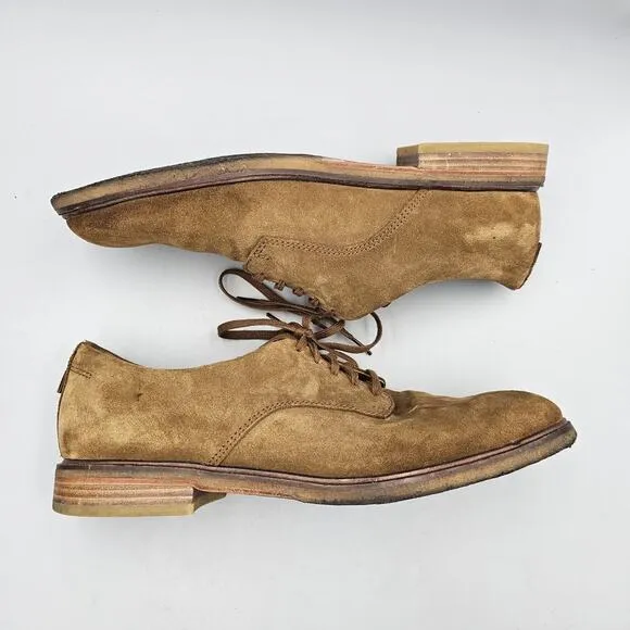 Clarks Men's Size 13 M Tan Suede Crepe Sole Casual Dress Oxfords READ