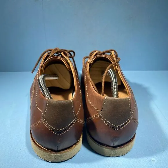 Clarks Men's Raharto Brown Leather Plain Derbys Oxfords Shoes Size 10