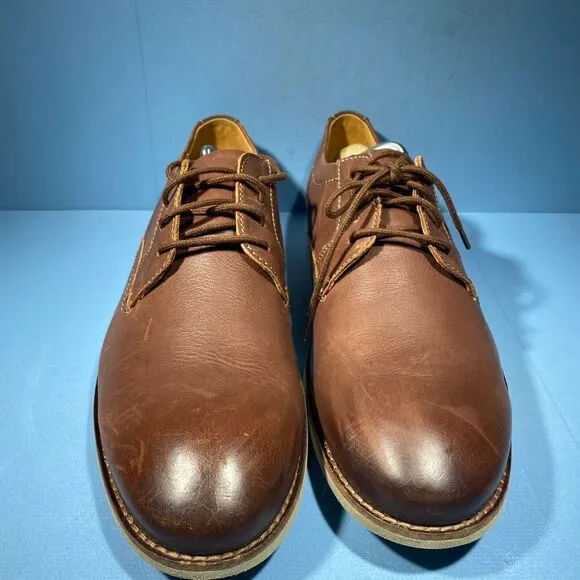 Clarks Men's Raharto Brown Leather Plain Derbys Oxfords Shoes Size 10