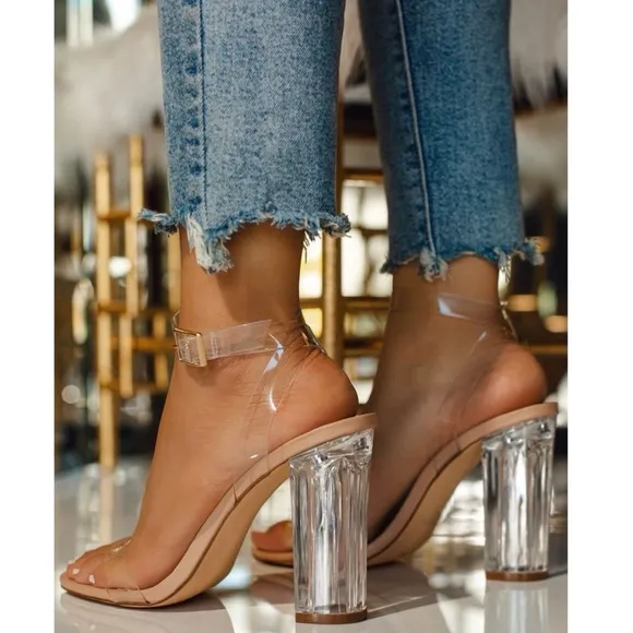 Clear Sexy Strappy Heels