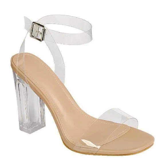 Clear Sexy Strappy Heels