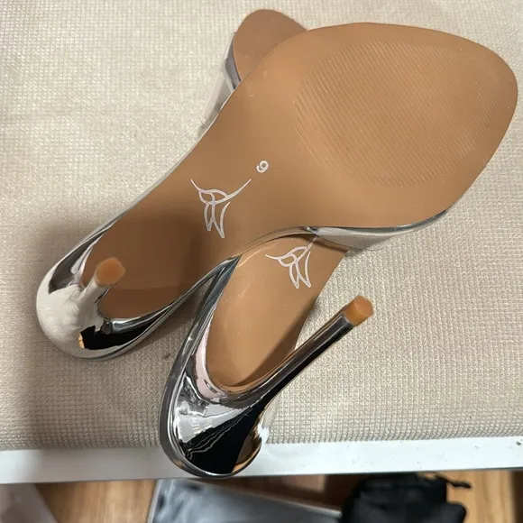 Clear/Silver Pamela 100MM heels