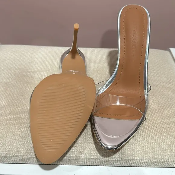 Clear/Silver Pamela 100MM heels