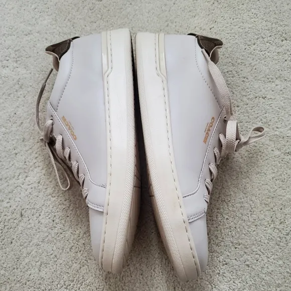 Coach Clip Low Top Leather Sneakers in Chalk/Khaki sz9.5
